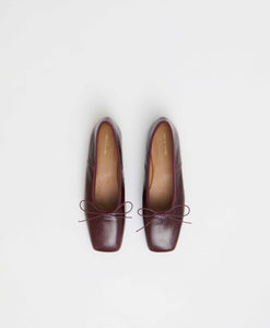 Square Toe Ballerina - Dark Oxblood