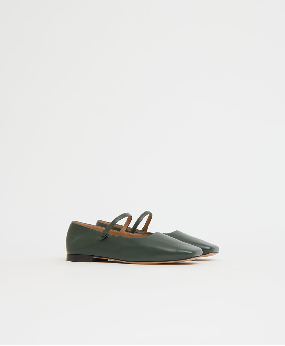 Square Toe Mary Jane - Moss