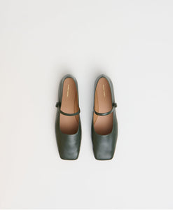 Square Toe Mary Jane - Moss