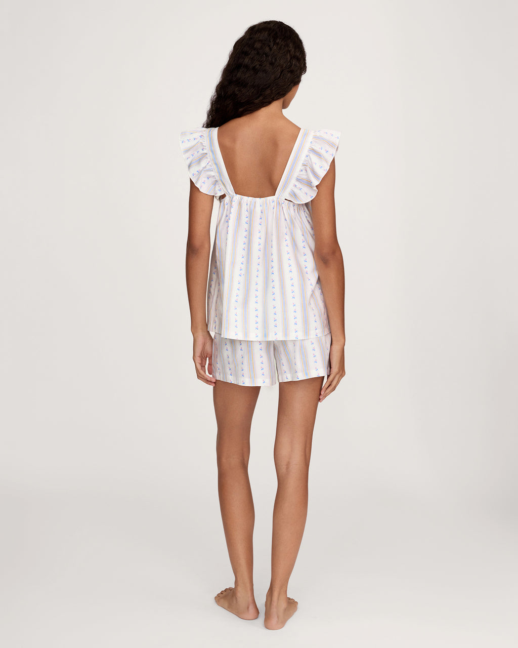 Twill Clara Short Set in Cottage Stripe