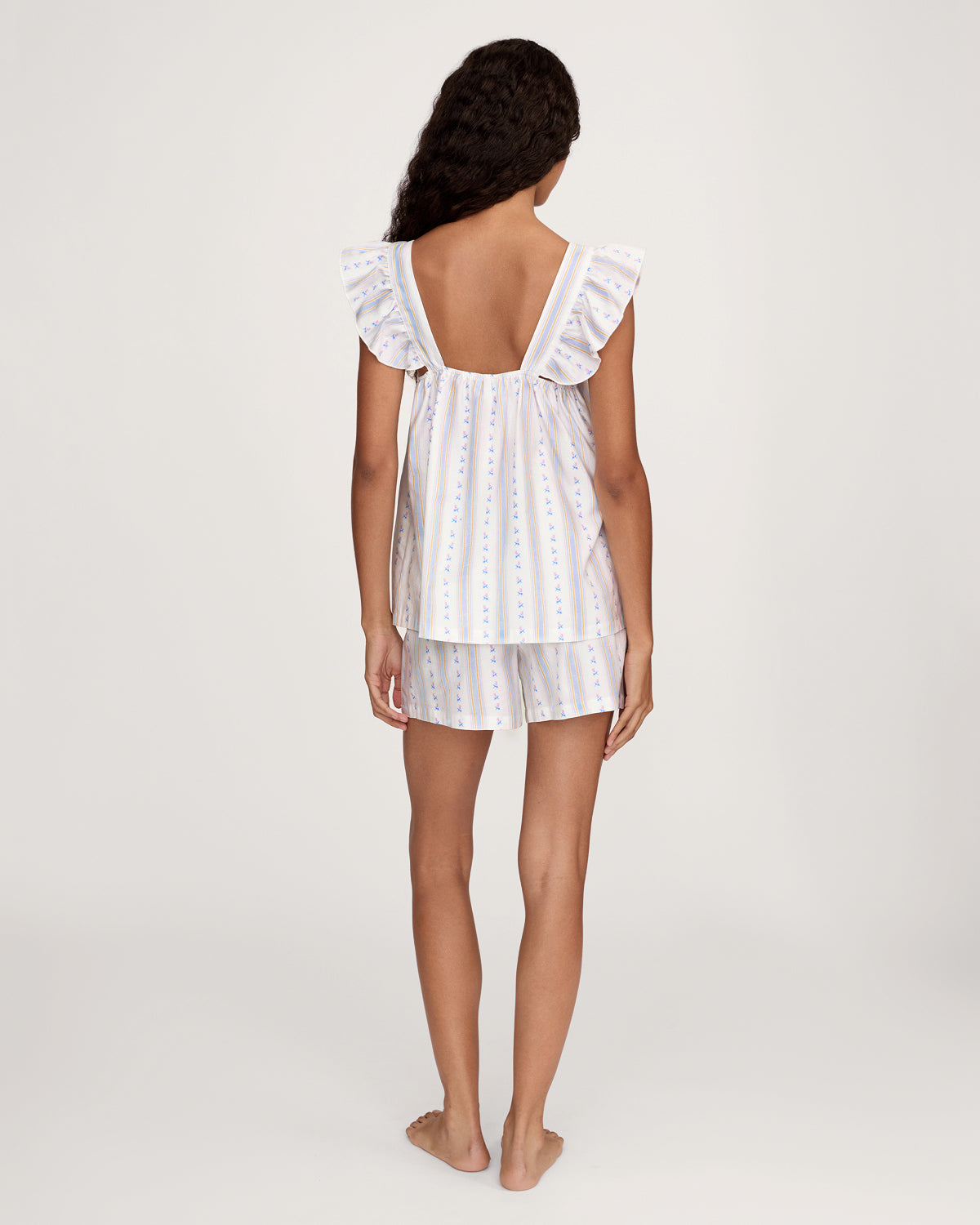 Twill Clara Short Set in Cottage Stripe
