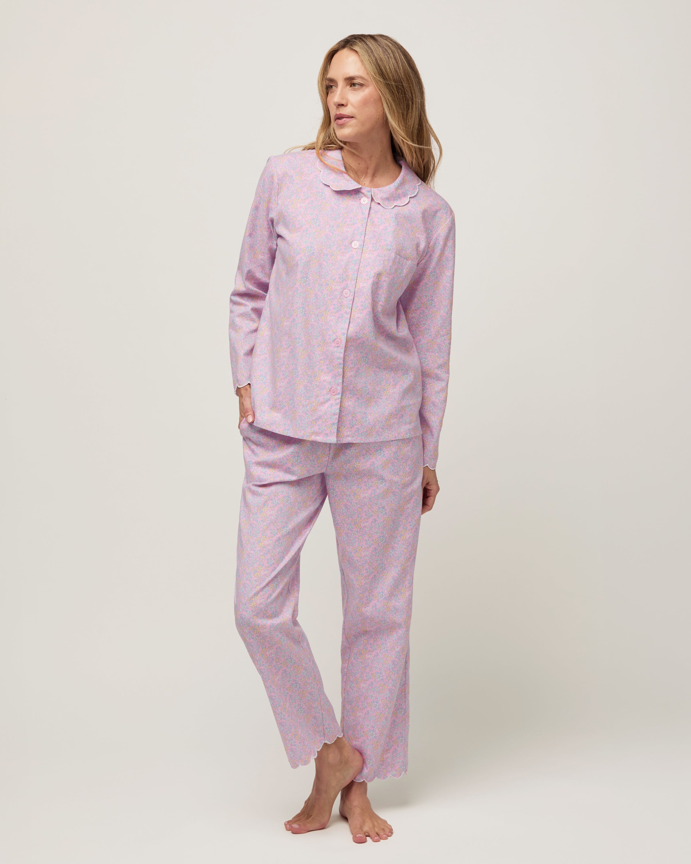 Twill Colette Pajama Set in Fleur Blush
