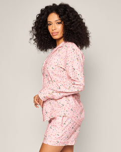 Women’s Twill Long Sleeve Short Set in Vintage Sweets