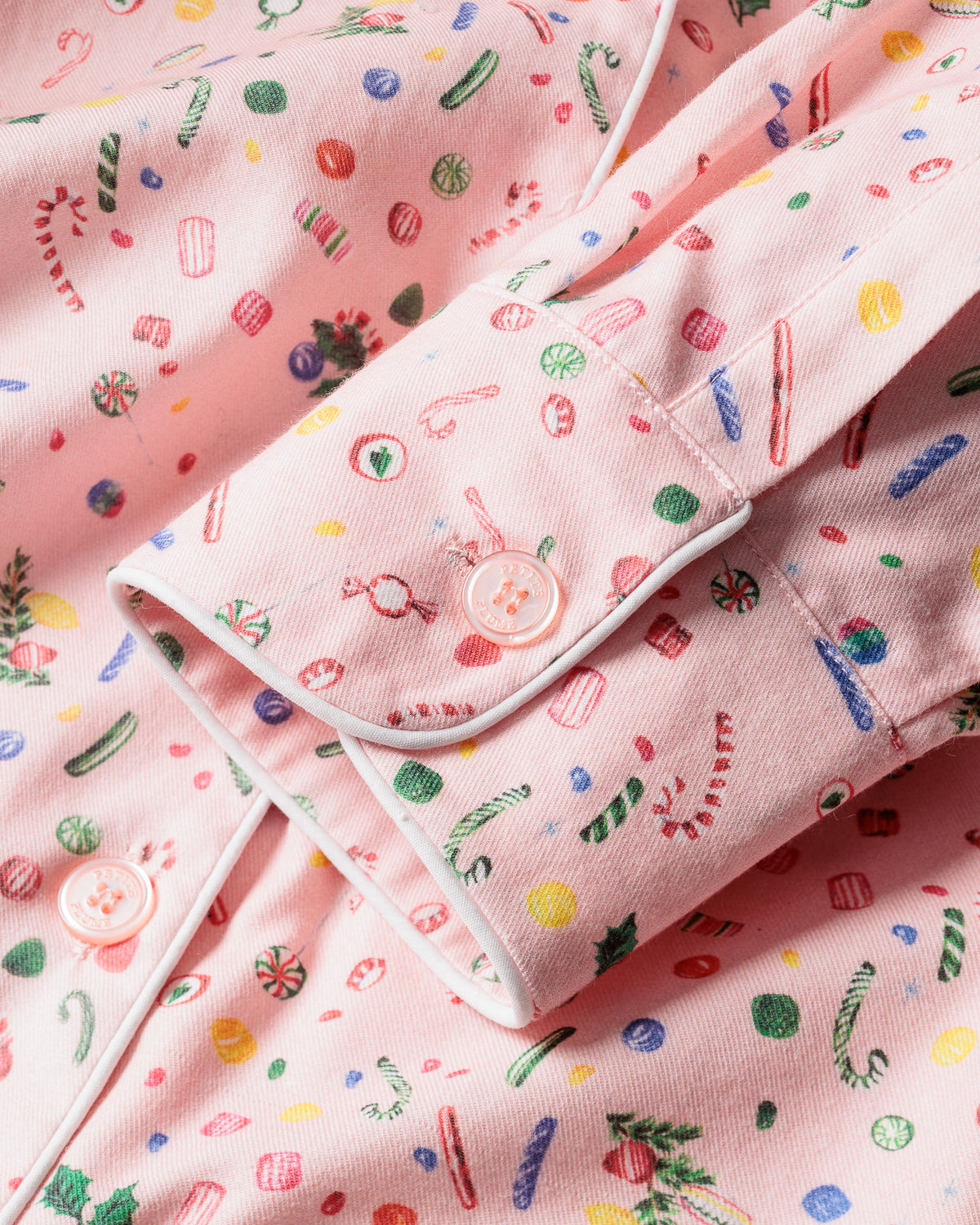 Women’s Twill Long Sleeve Short Set in Vintage Sweets