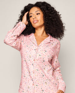 Women’s Twill Long Sleeve Short Set in Vintage Sweets