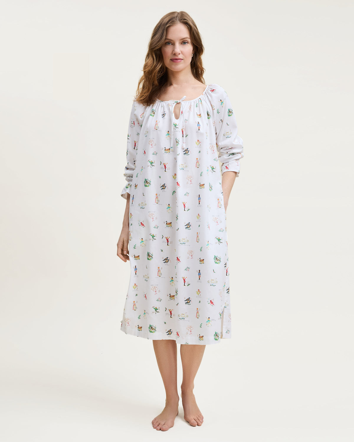 Women’s Twill Delphine Nightgown in 12 Days of Christmas