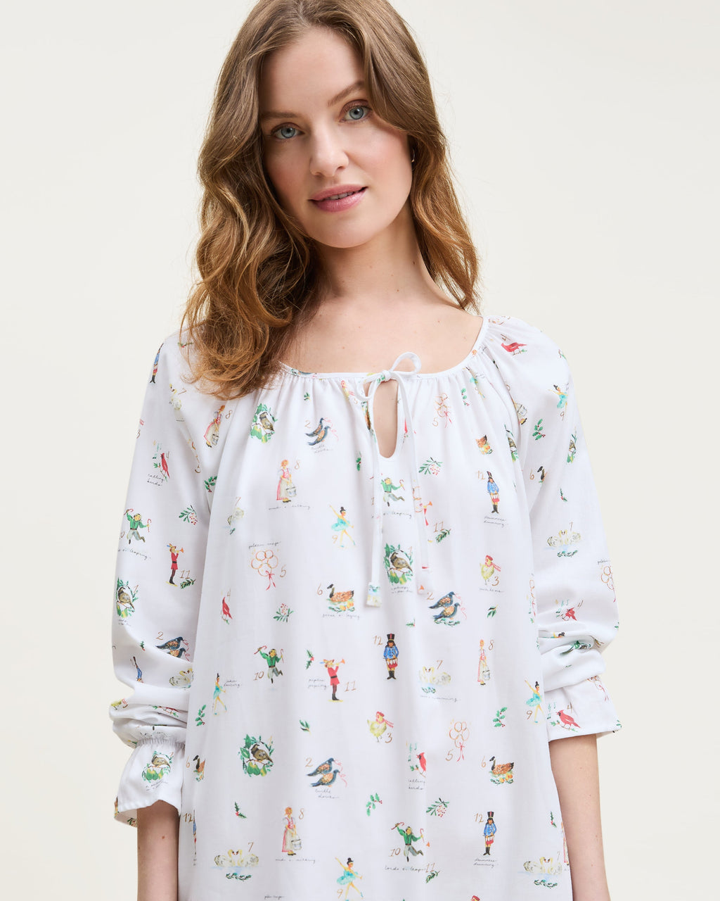 Women’s Twill Delphine Nightgown in 12 Days of Christmas