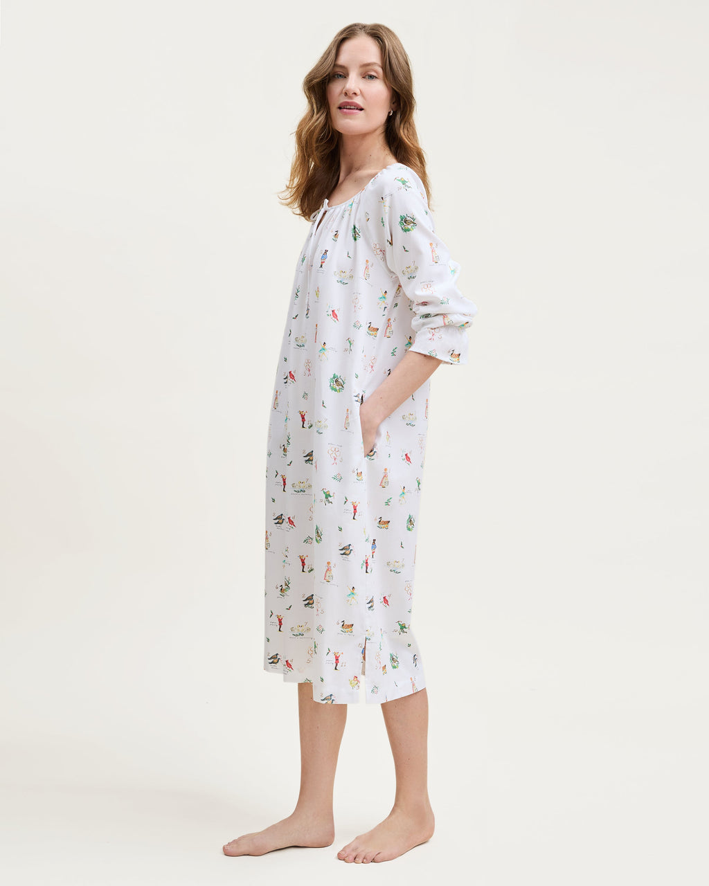 Women’s Twill Delphine Nightgown in 12 Days of Christmas