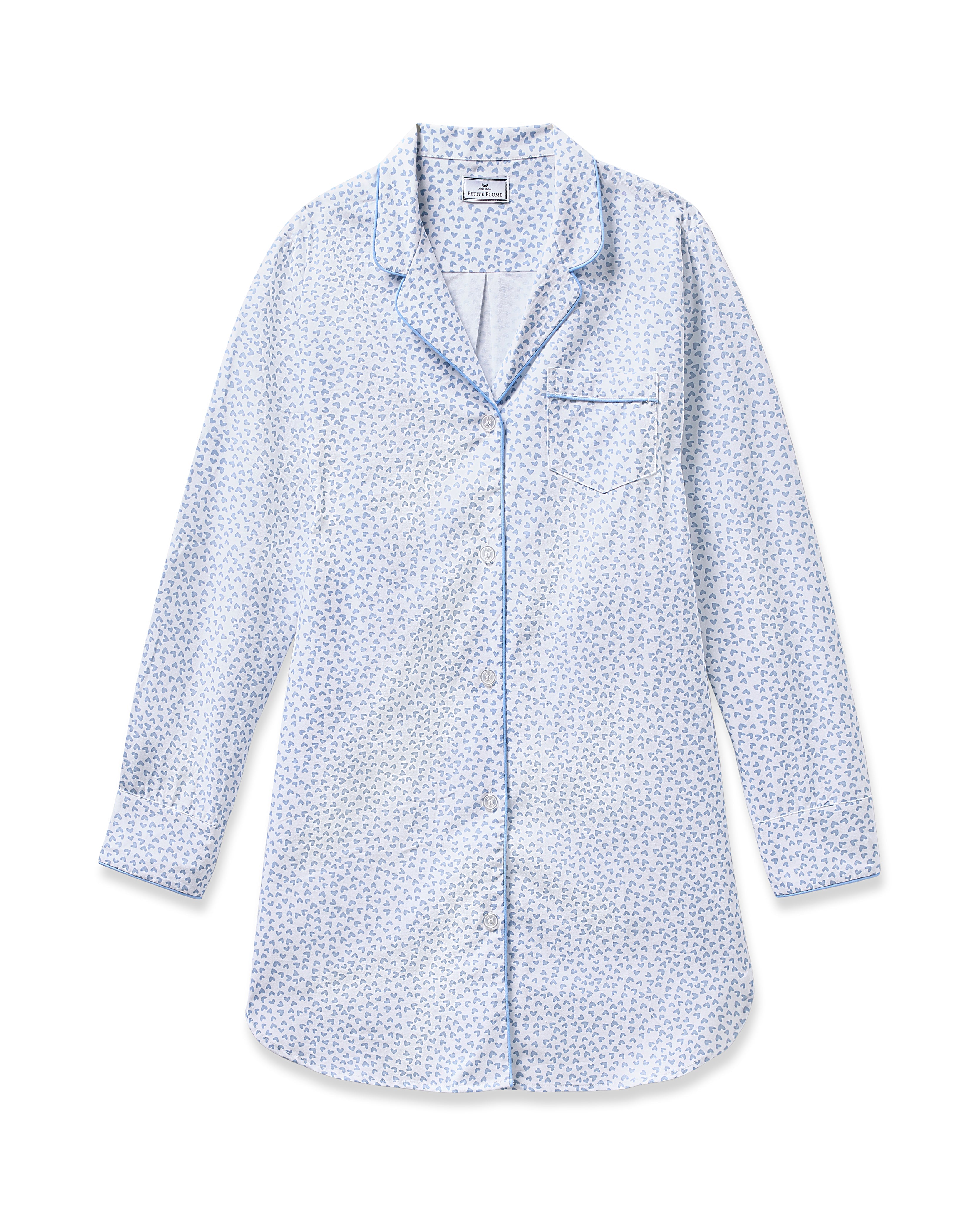 Women’s Twill Nightshirt in Bluehearts