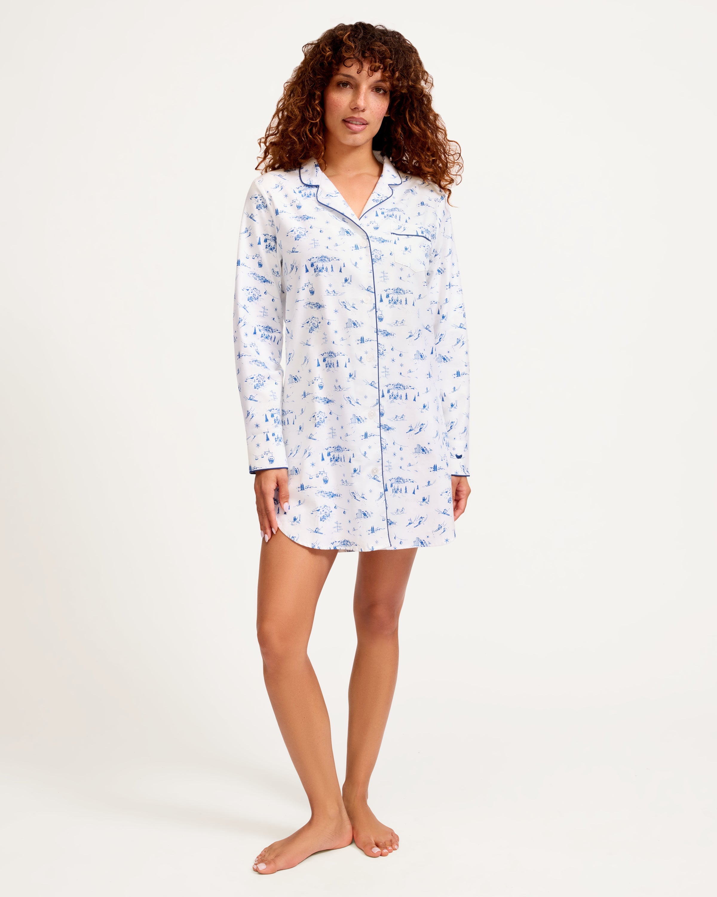 Women’s Twill Nightshirt in Chalet Toile