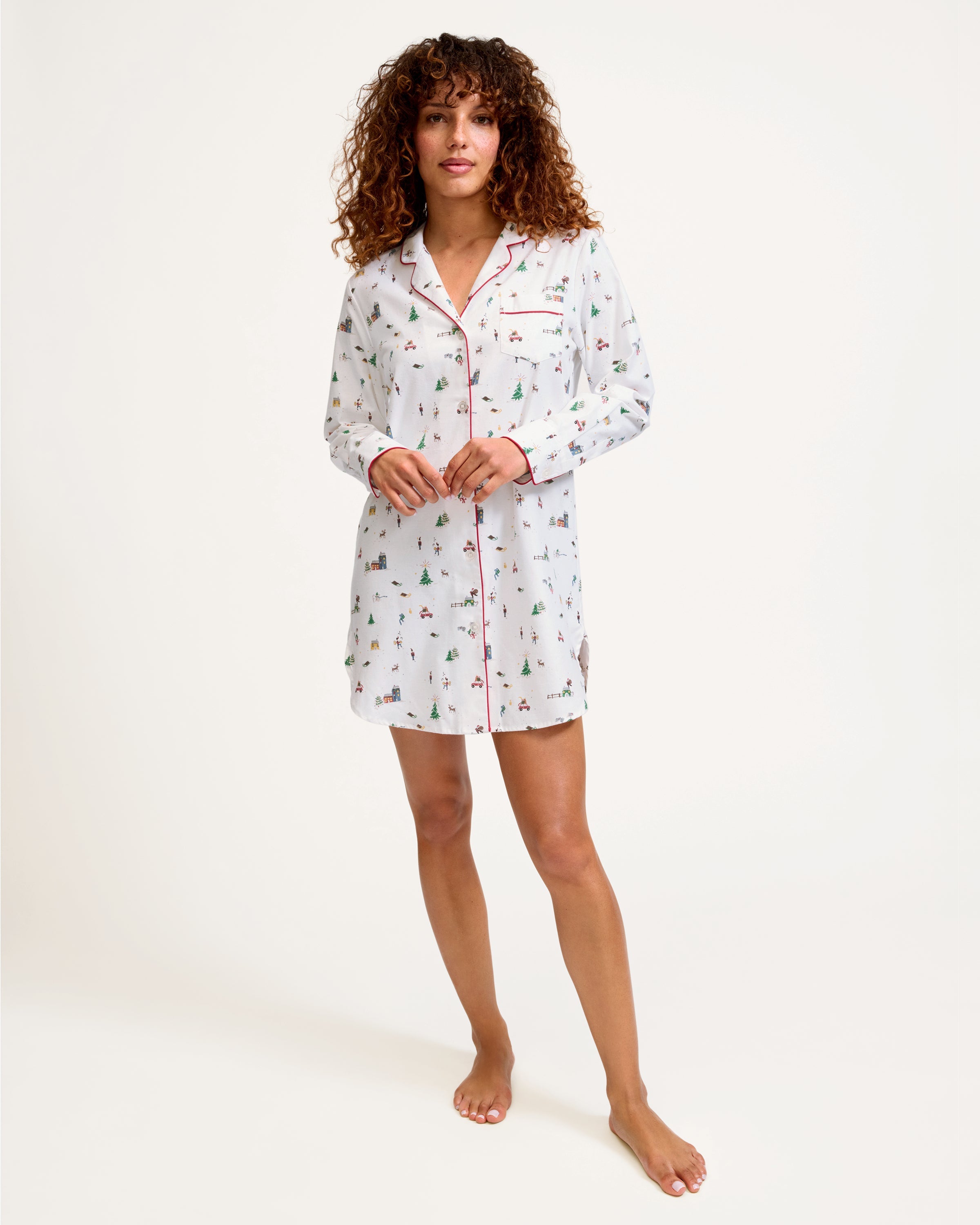 Women’s Twill Nightshirt in Holiday Town