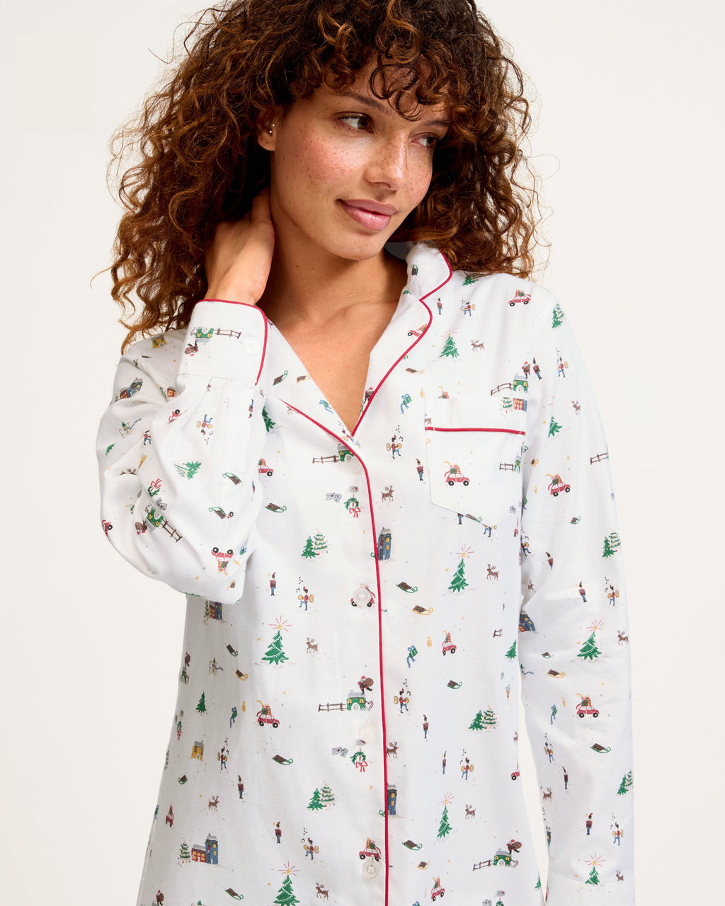Women’s Twill Nightshirt in Holiday Town