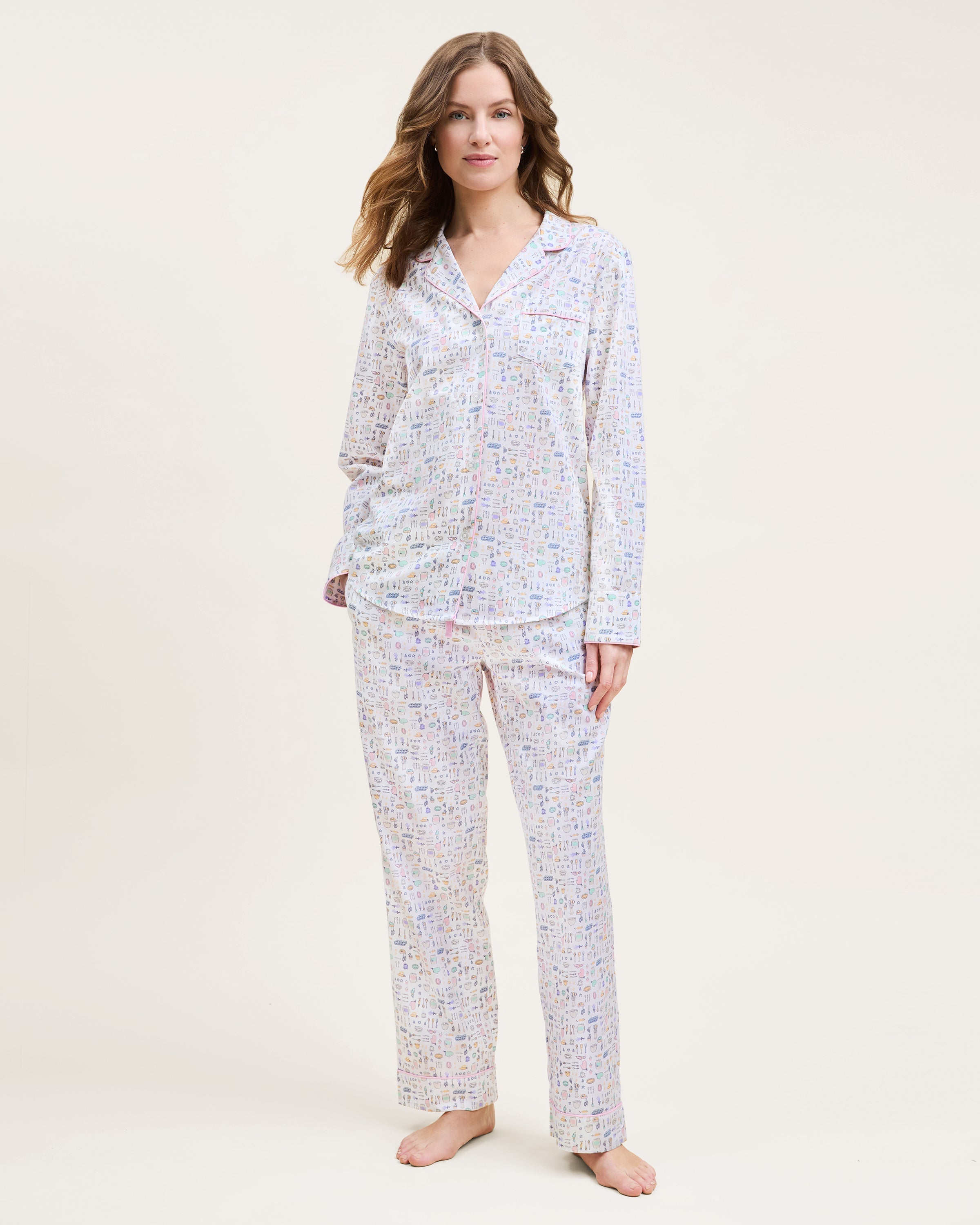 Women’s Twill Pajama Set in Baking Spirits Bright
