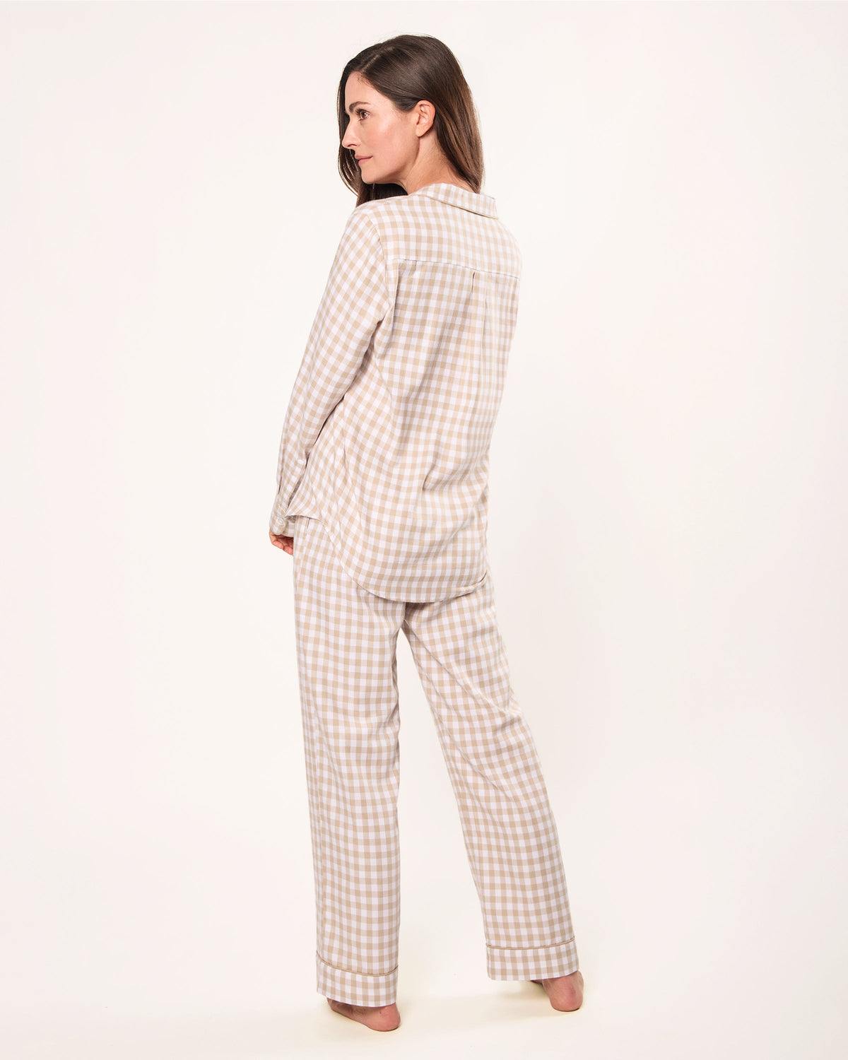 Women’s Twill Pajama Set in Camel Gingham