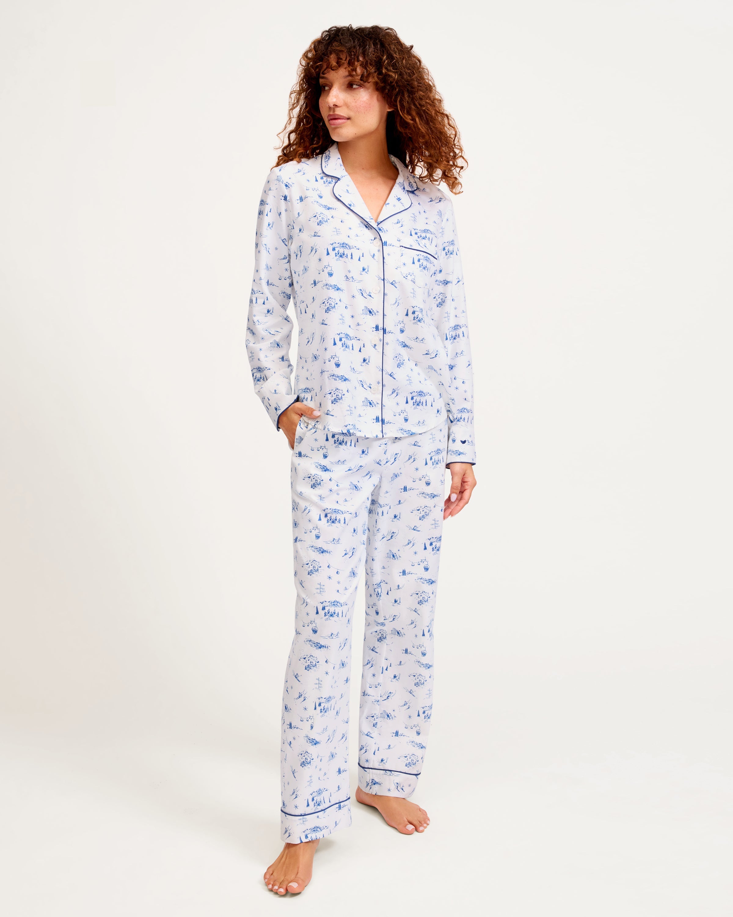 Women’s Twill Pajama Set in Chalet Toile