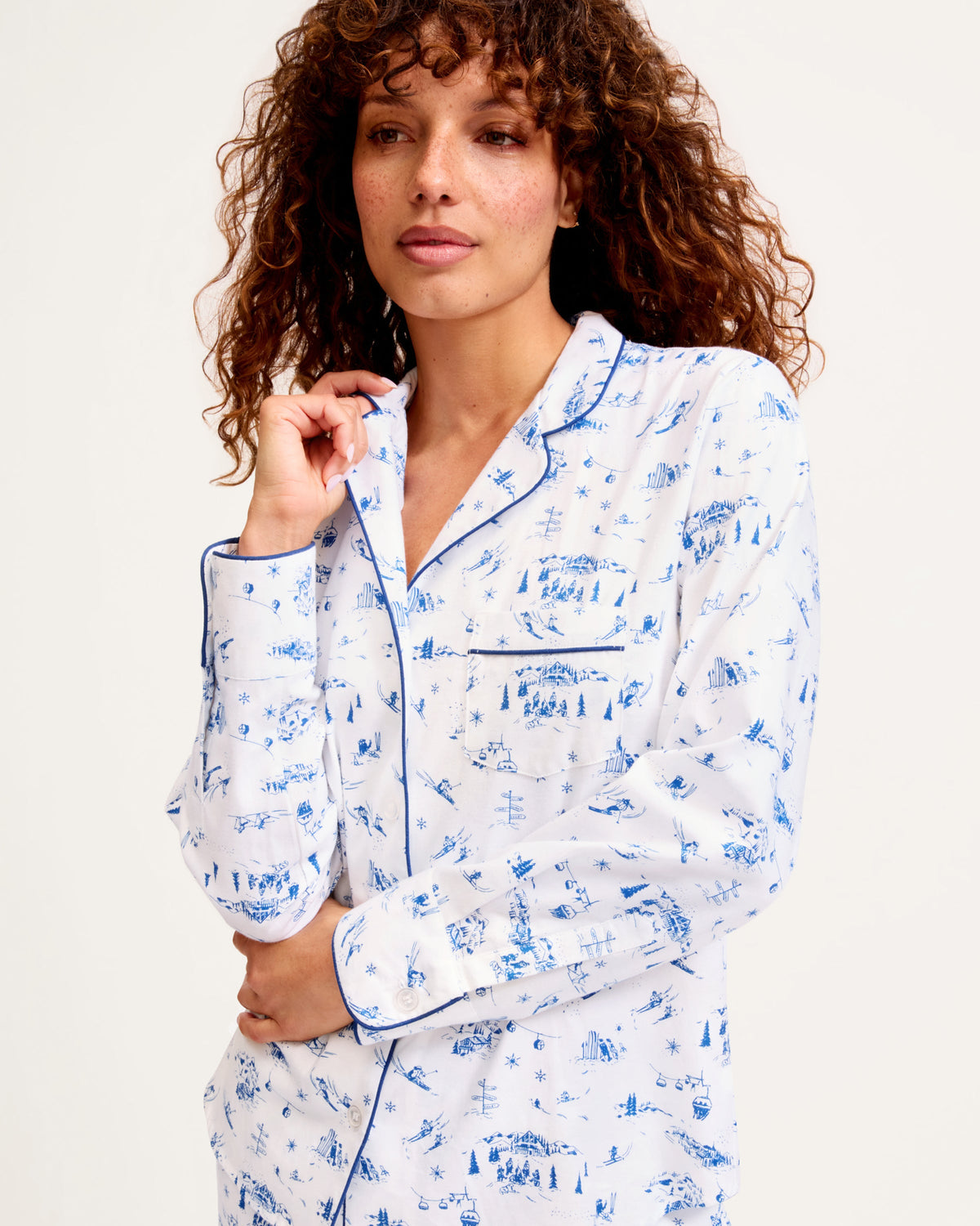 Women’s Twill Pajama Set in Chalet Toile