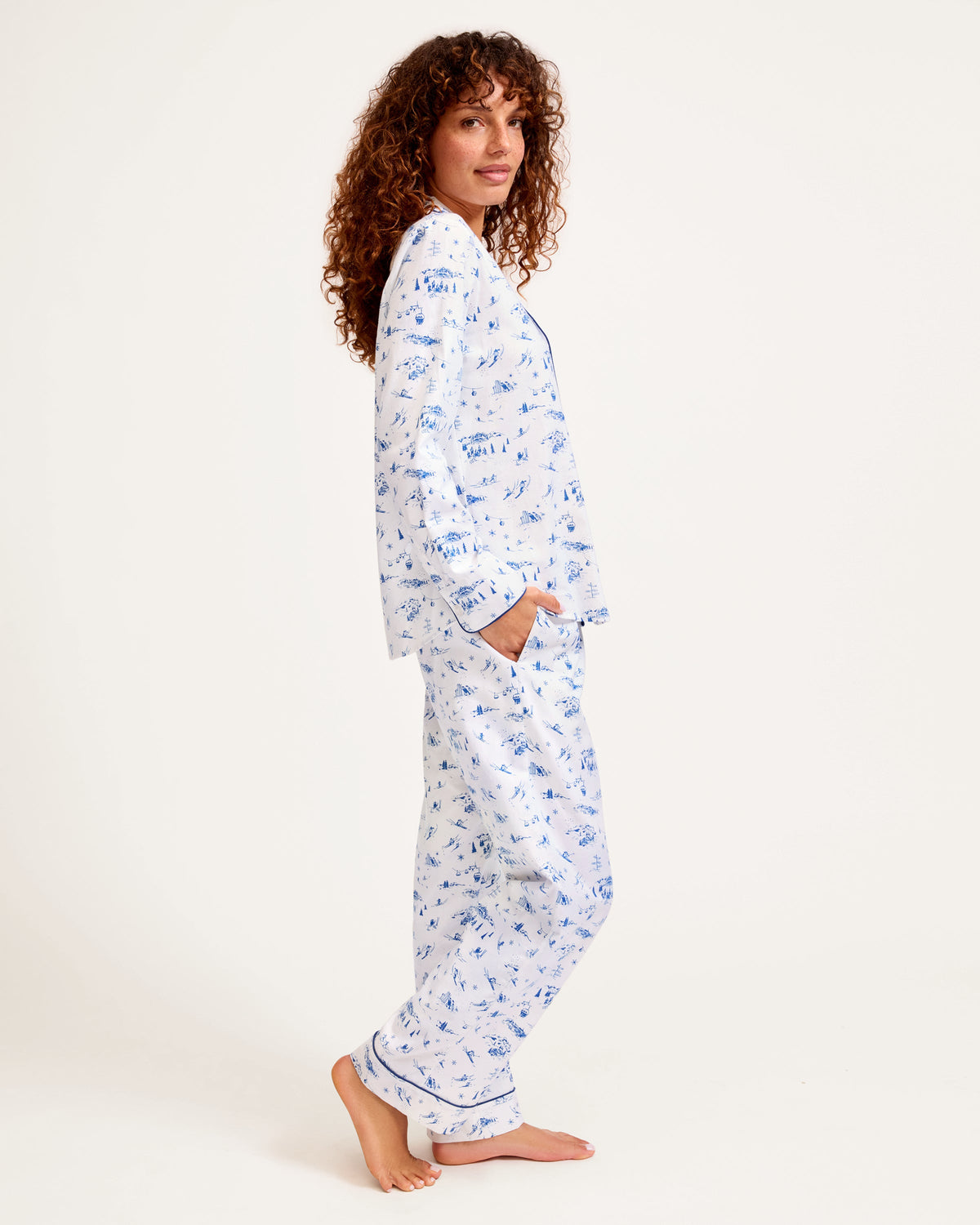 Women’s Twill Pajama Set in Chalet Toile