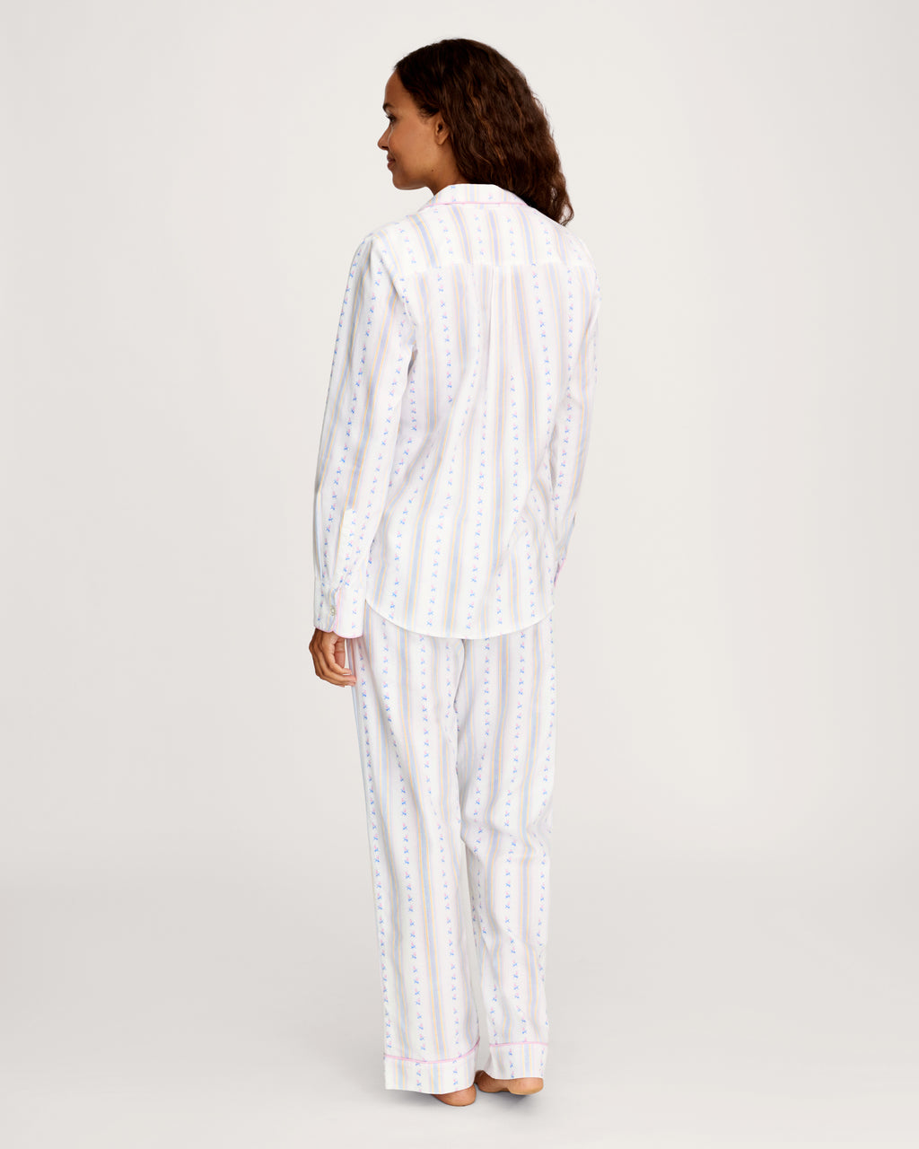 Twill Pajama Set in Cottage Stripe