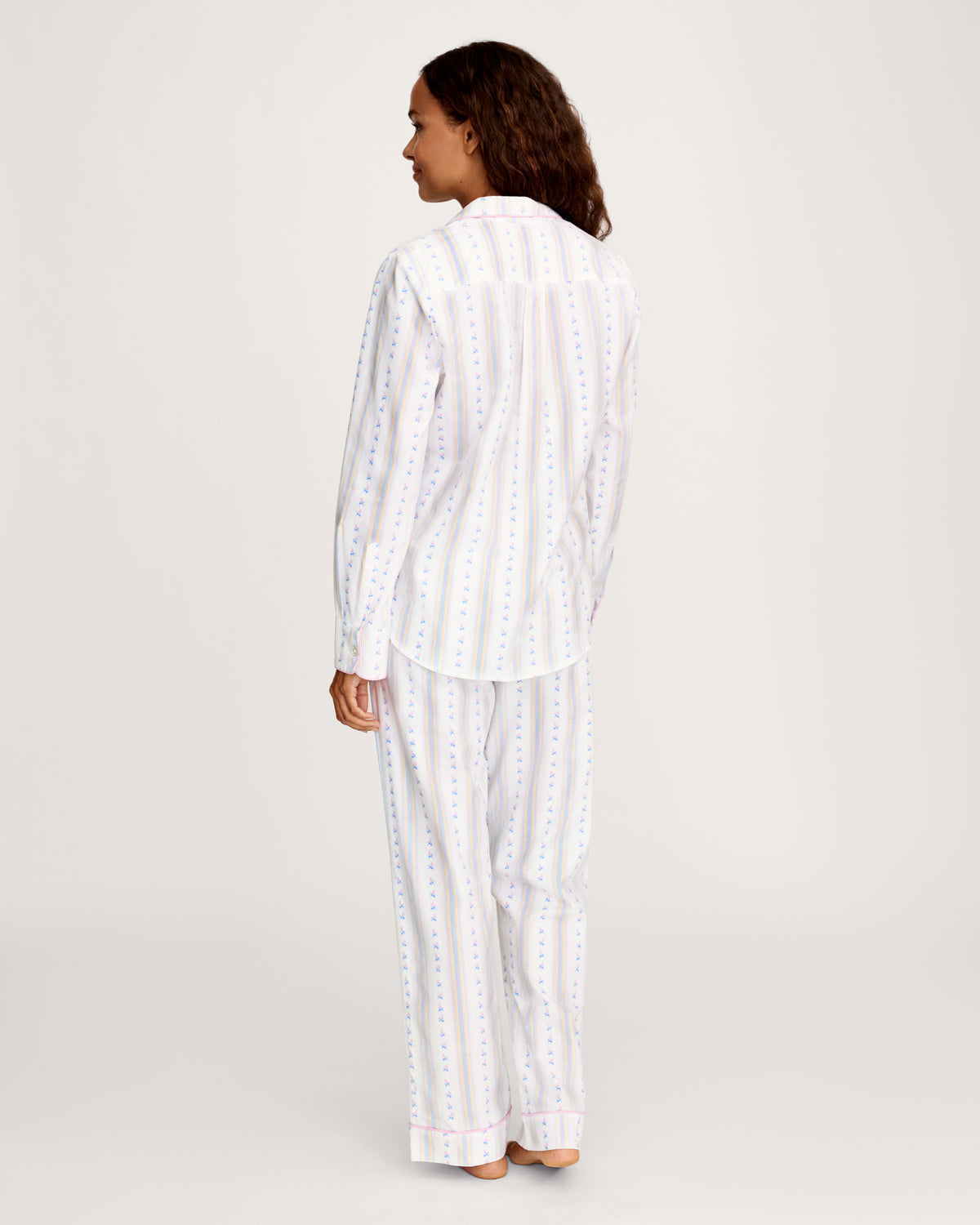 Twill Pajama Set in Cottage Stripe