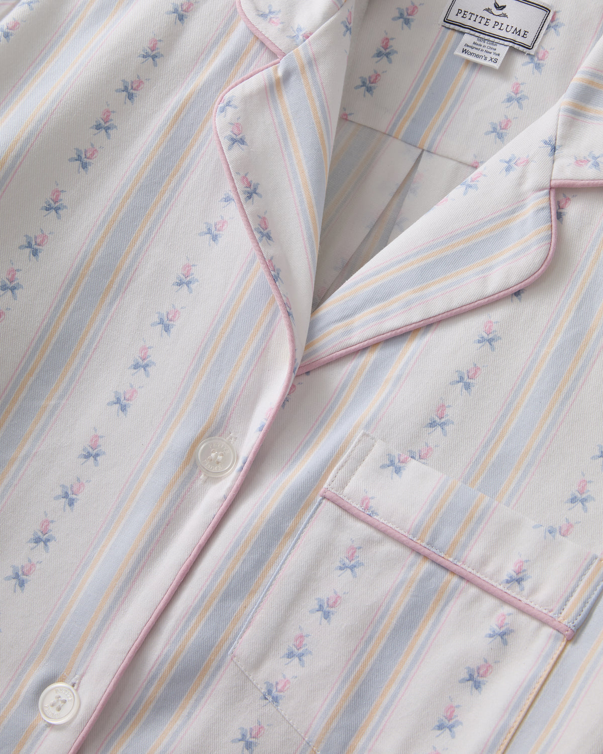 Twill Pajama Set in Cottage Stripe