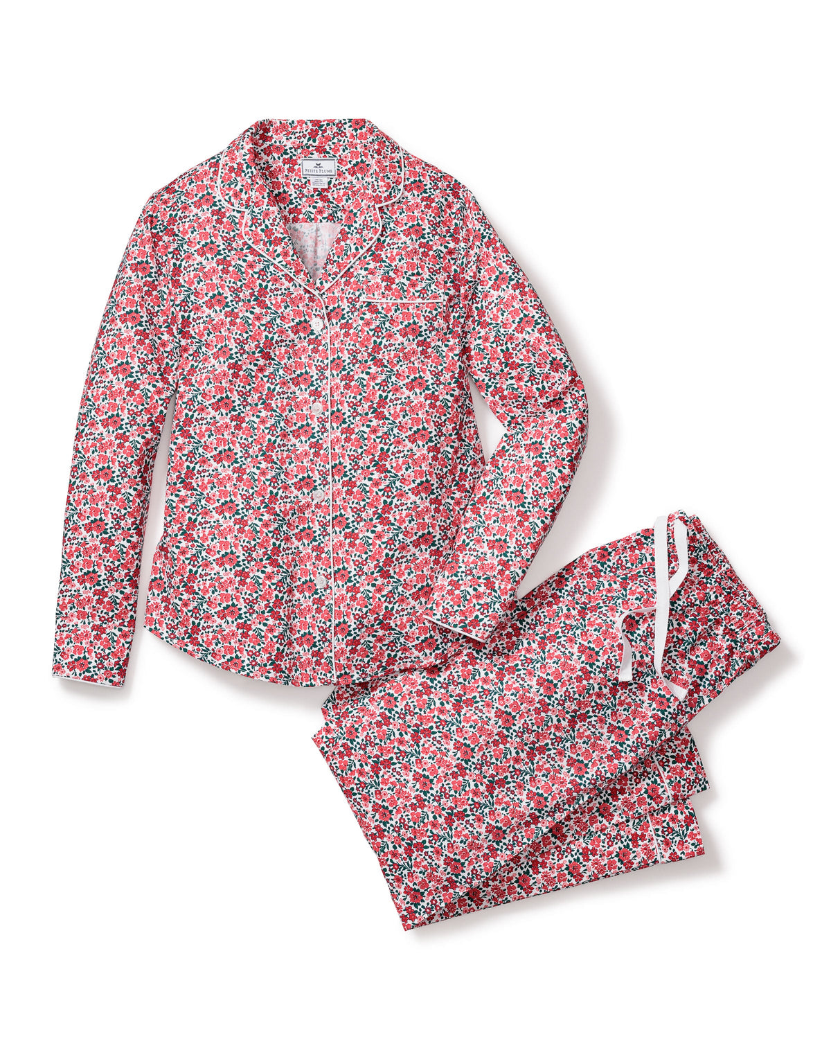 Women’s Twill Pajama Set in Fleurs des Bois