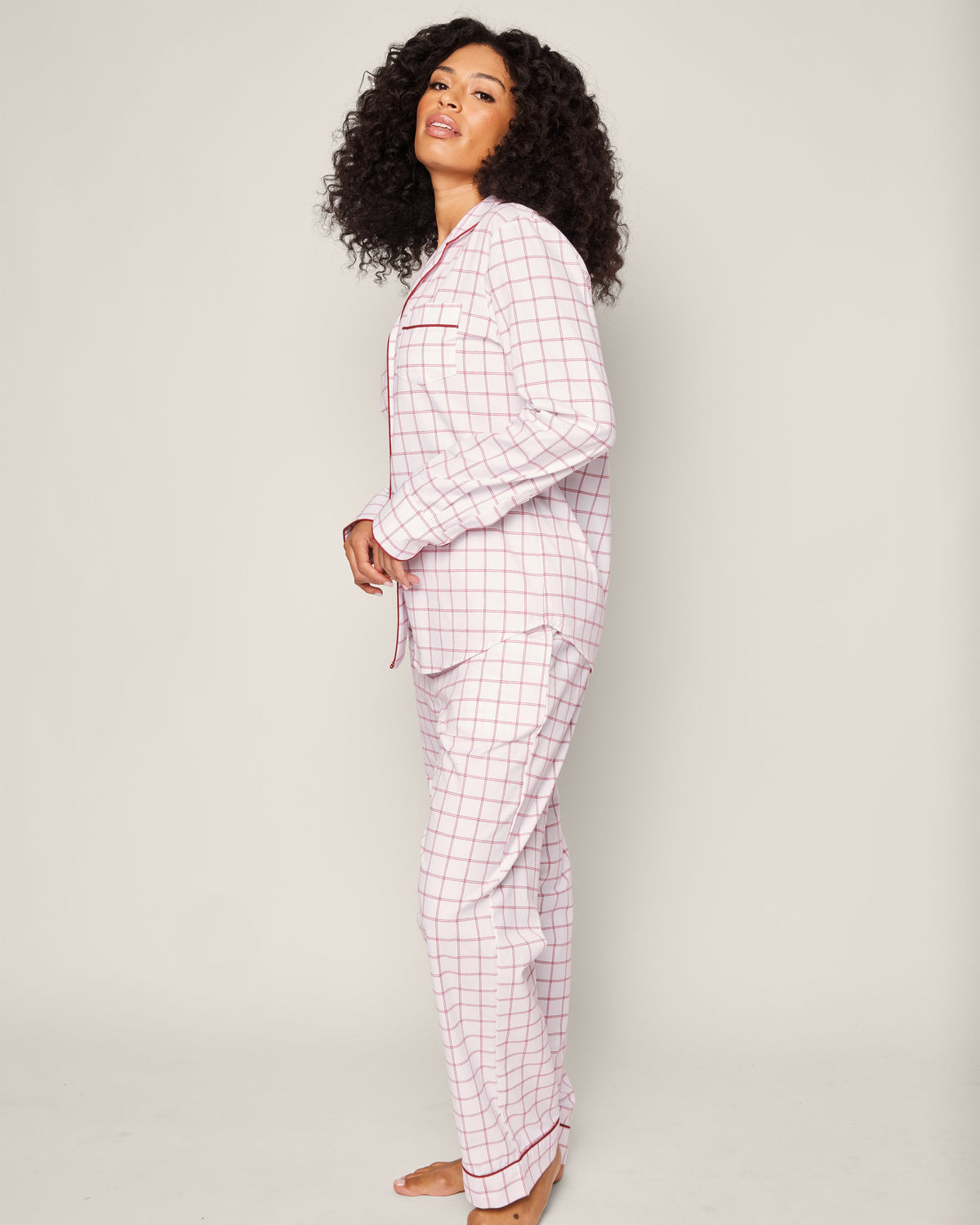 Women’s Twill Pajama Set in Garnet Tattersall