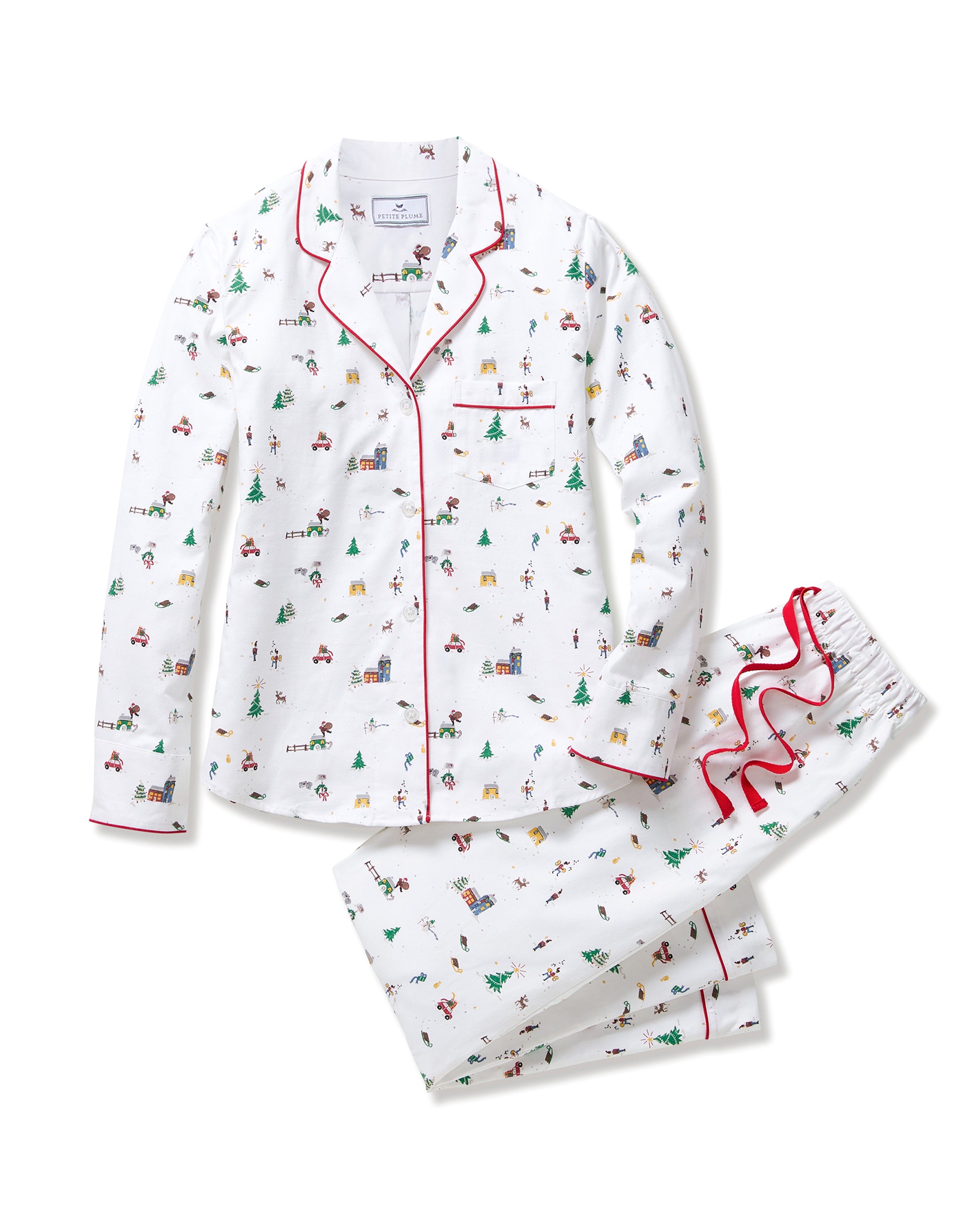 Women’s Twill Pajama Set in Holiday Town