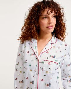 Women’s Twill Pajama Set in Holiday Town