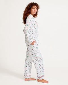 Women’s Twill Pajama Set in Holiday Town