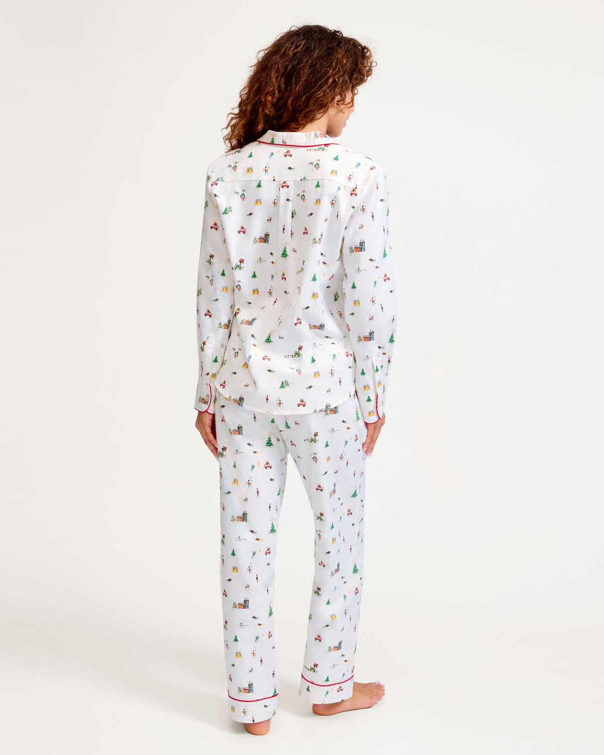 Women’s Twill Pajama Set in Holiday Town