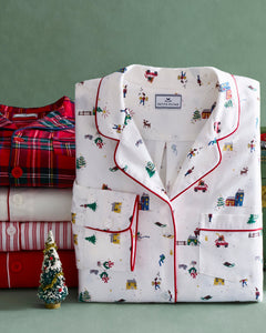 Women’s Twill Pajama Set in Holiday Town