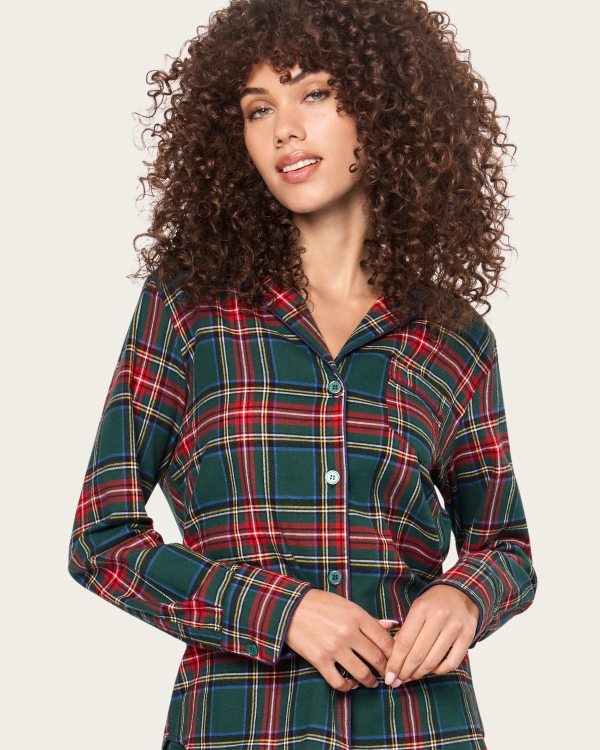 Women’s Brushed Twill Pajama Set in Kensington Tartan