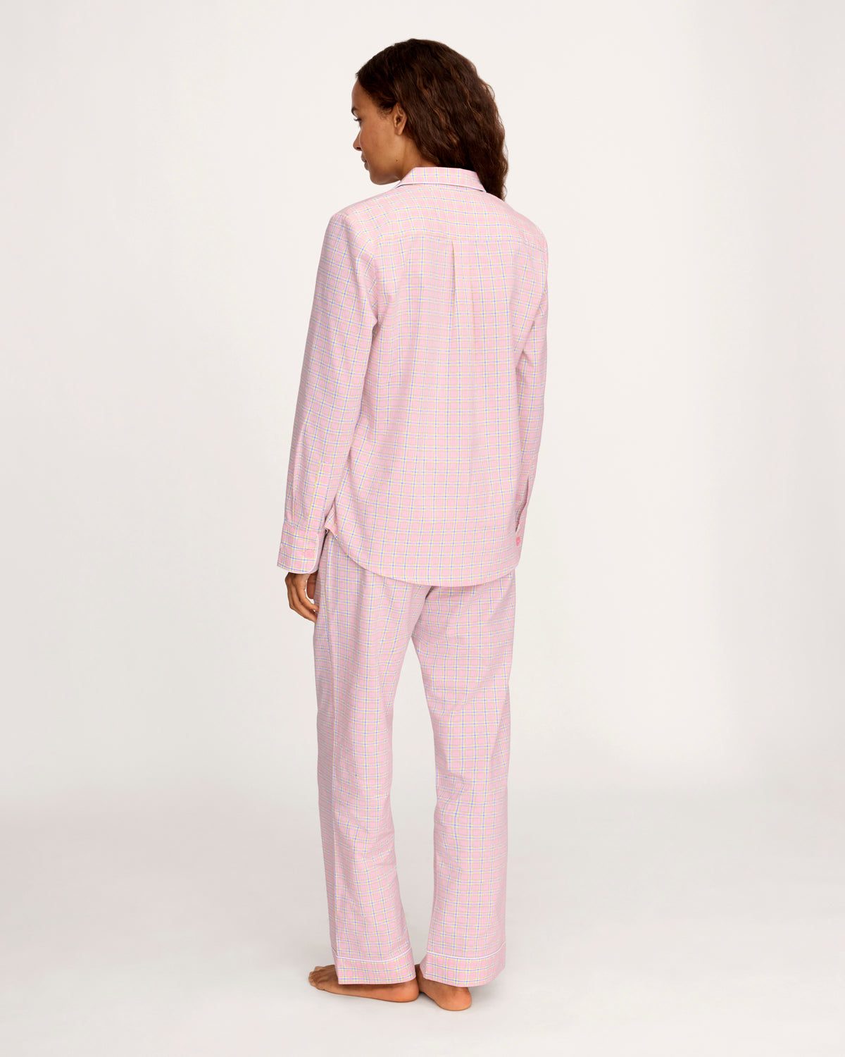 Women’s Twill Pajama Set in Peony Plaid