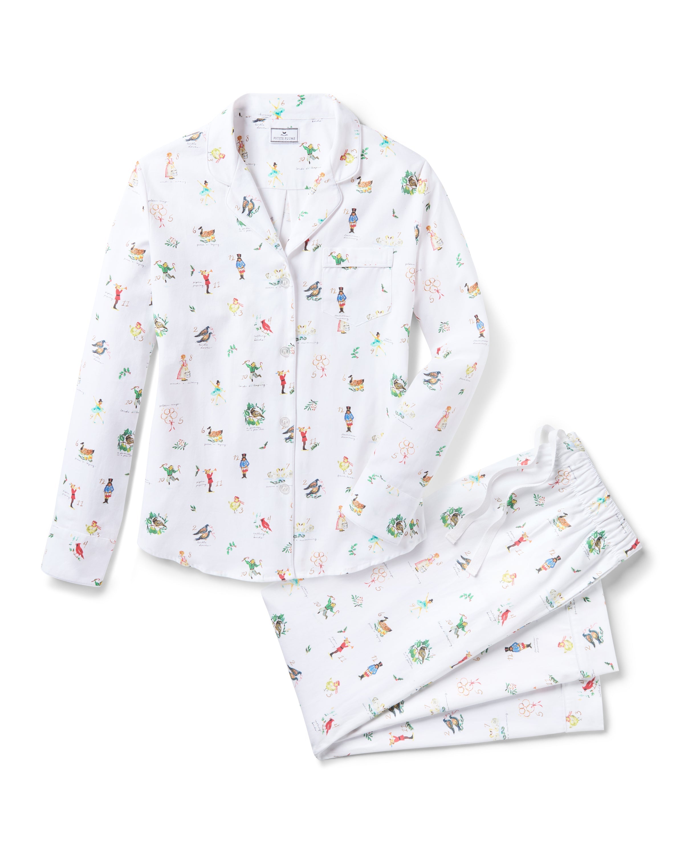Women's Twill Pajama Set in 12 Days of Christmas