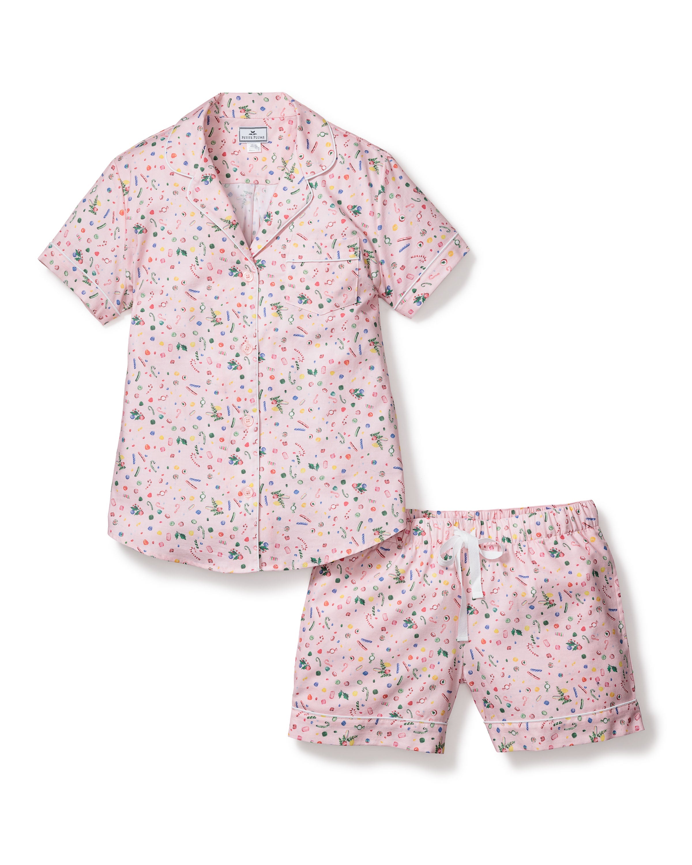 Women’s Twill Short Sleeve Short Set in Vintage Sweets