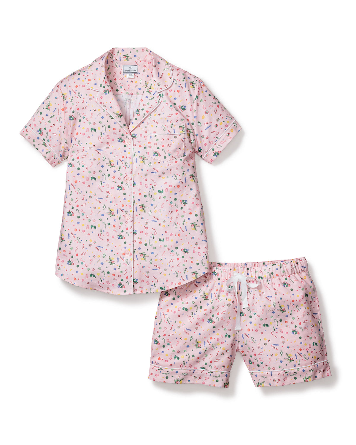 Women’s Twill Short Sleeve Short Set in Vintage Sweets