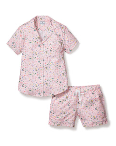 Women’s Twill Short Sleeve Short Set in Vintage Sweets