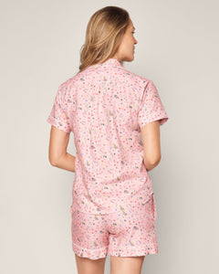 Women’s Twill Short Sleeve Short Set in Vintage Sweets