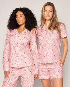 Women’s Twill Short Sleeve Short Set in Vintage Sweets