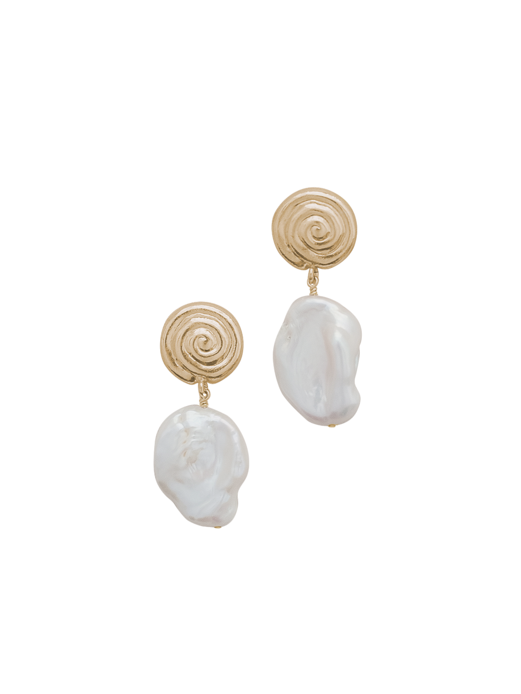 Azul Earrings in Gold & White