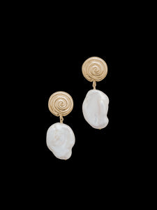 Azul Earrings in Gold & White