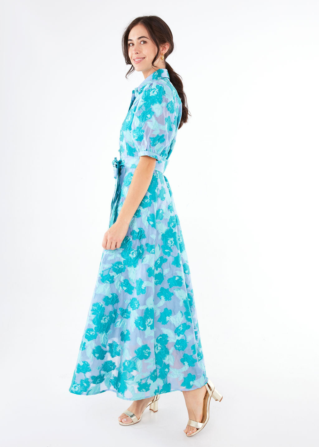 Charlotte Gown Mint Rose Vine Organza | Over The Moon Charlotte Gown Mint Rose Vine Organza | Over The Moon