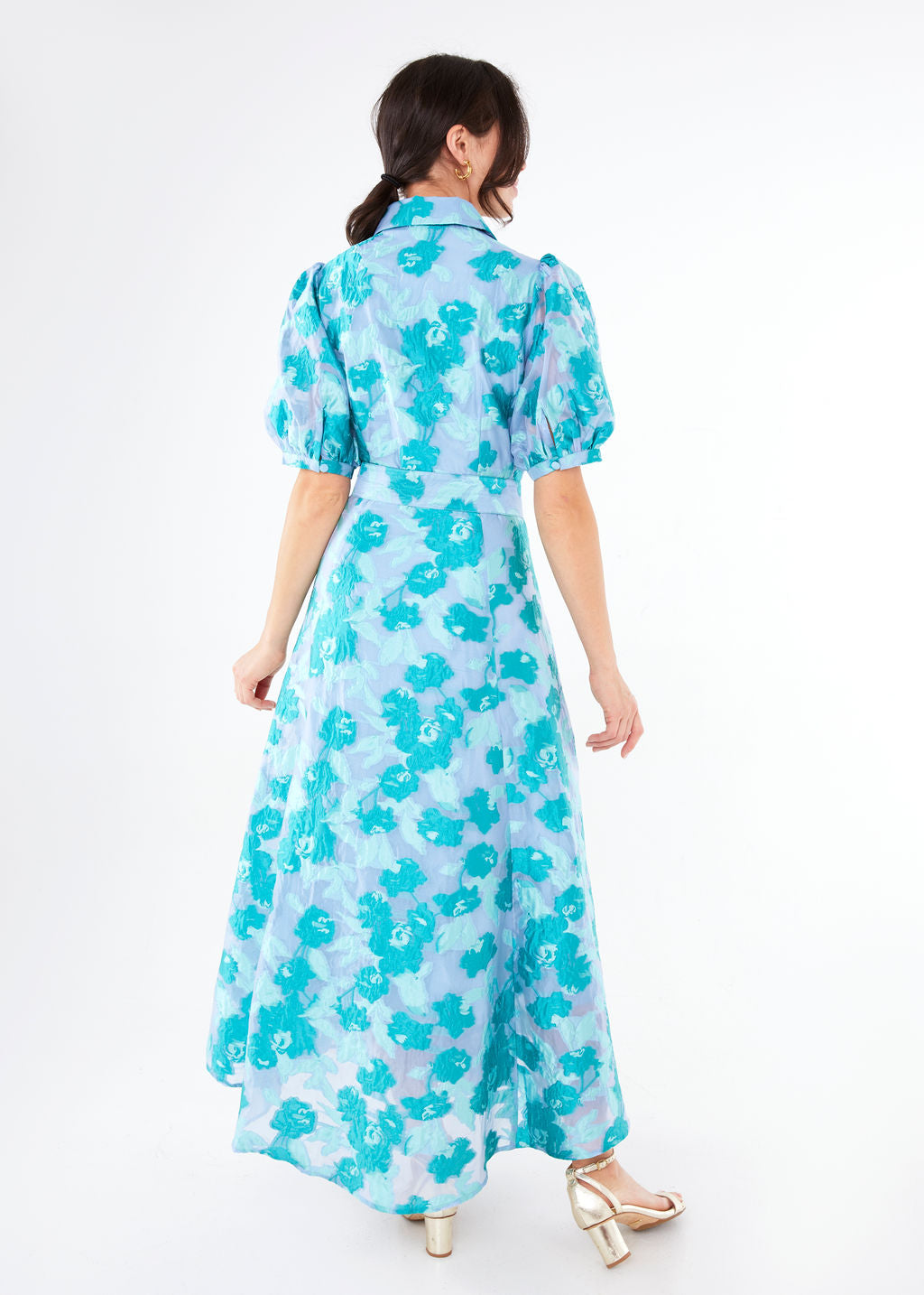 green poplin midi dress Green Poplin Midi Dress