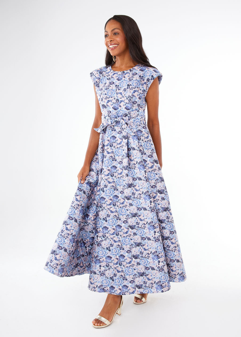 Olivia Gown Lavender Bubble Jacquard