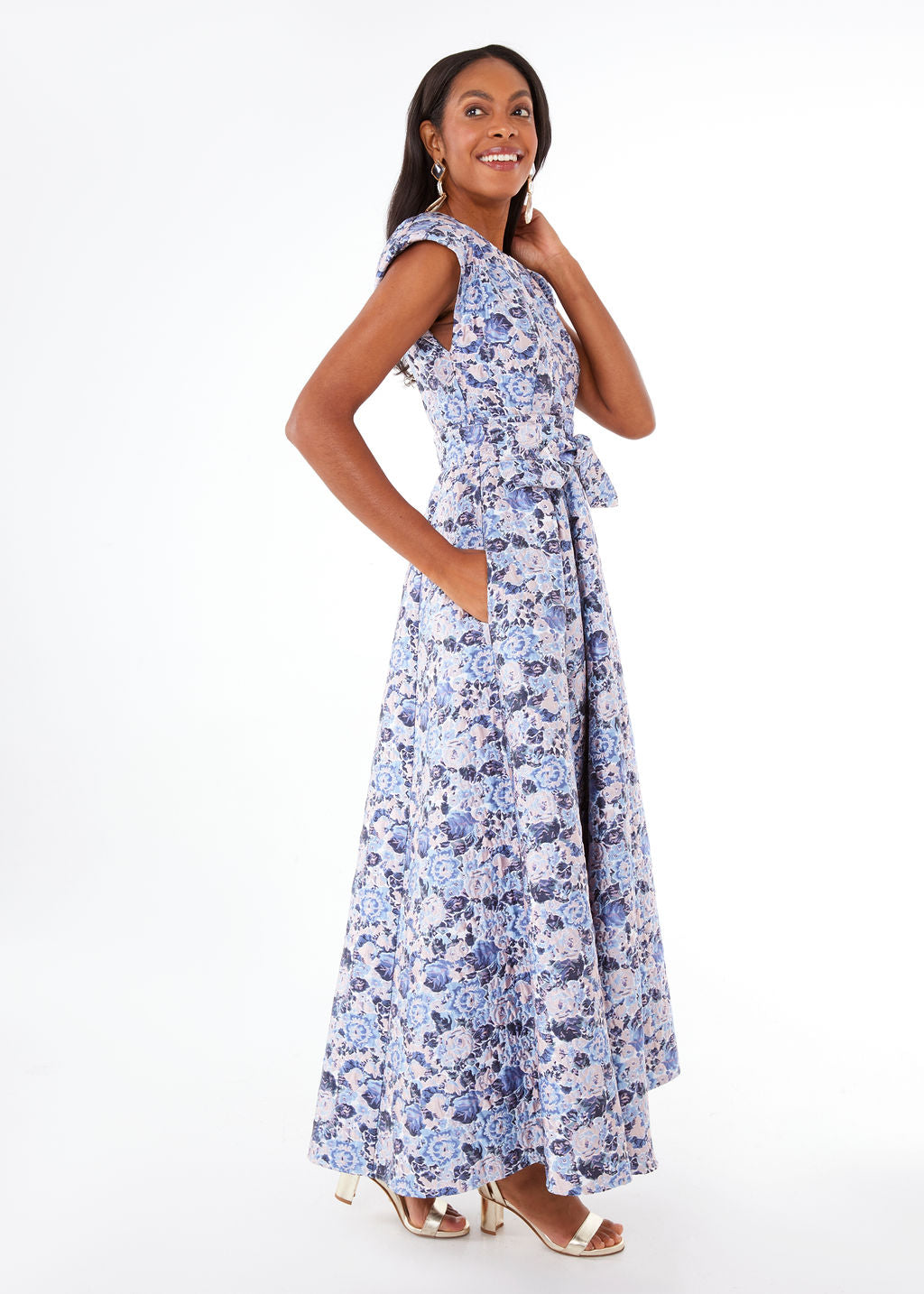 Olivia Gown Lavender Bubble Jacquard