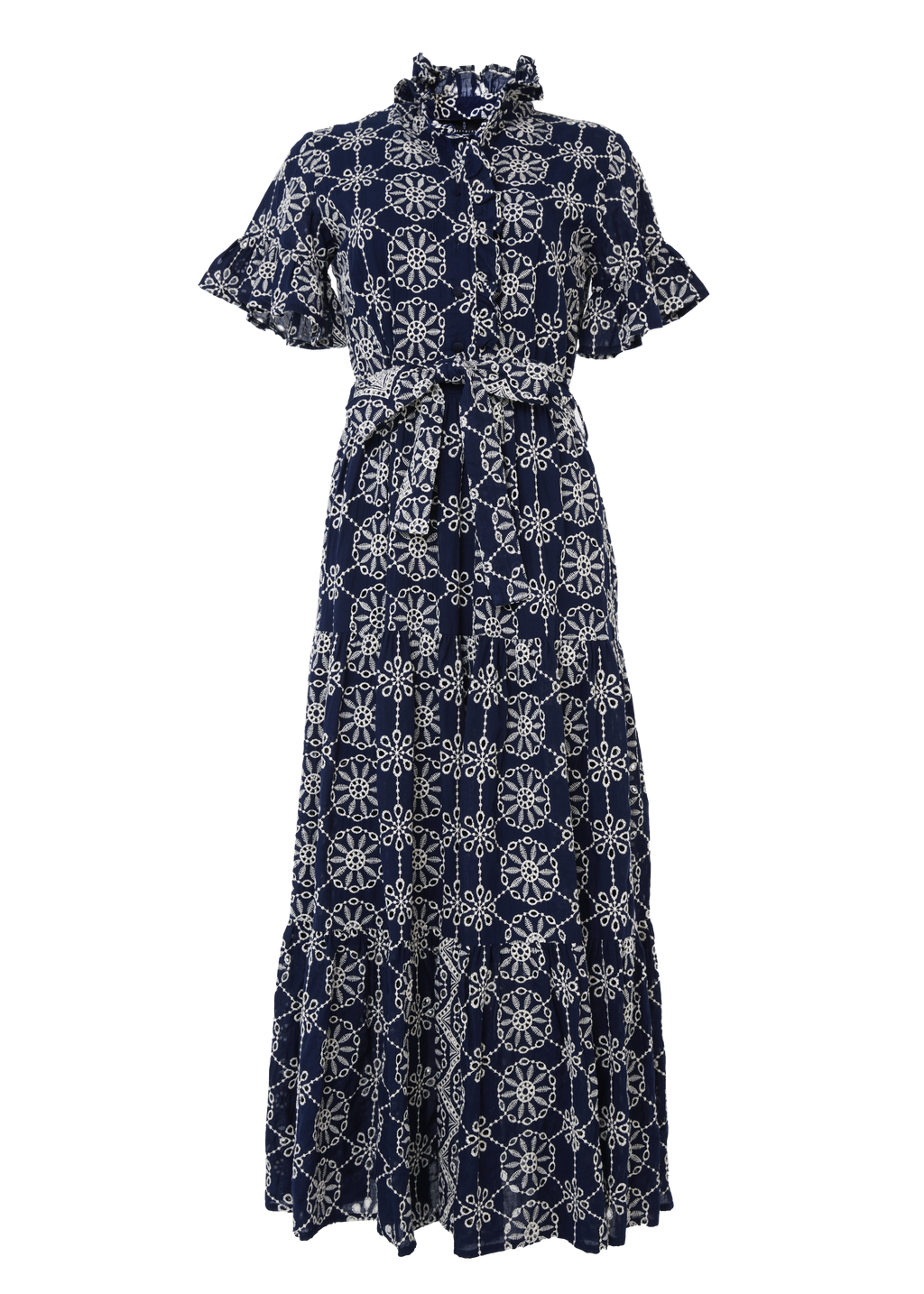 Sadie Maxi Dress Navy Medallion Eyelet
