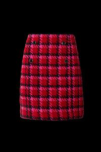 Jessica Skirt Red Multi Houndstooth