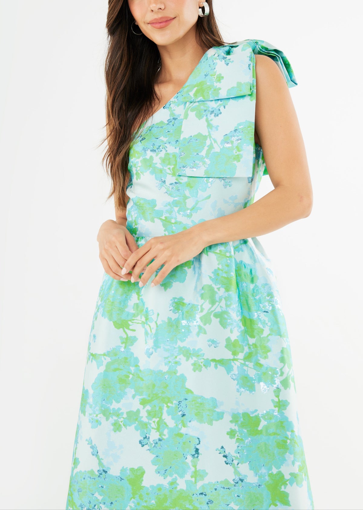 Caroline Gown Green Abstract Brocade