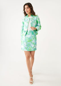 Onassis Jacket Green Abstract Brocade