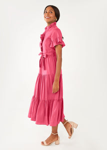 Sadie Maxi Dress Pink Linen